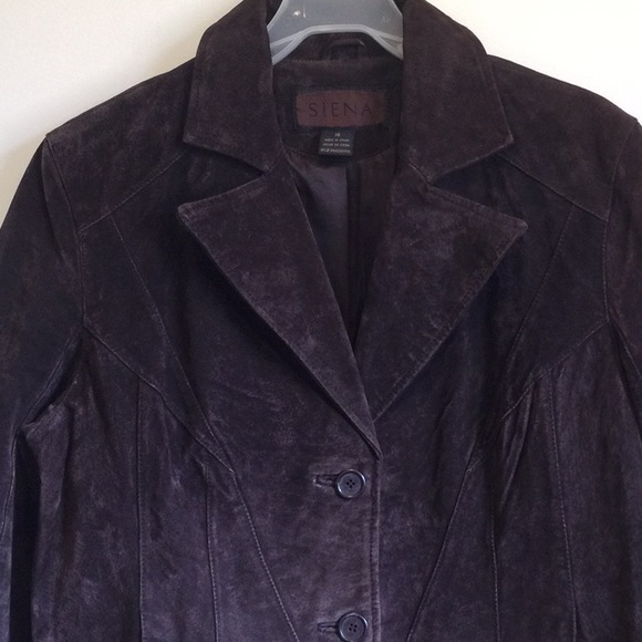 NWOT Siena Leather Dark Brown Jacket/Blazer, size 14 - Picture 2 of 7